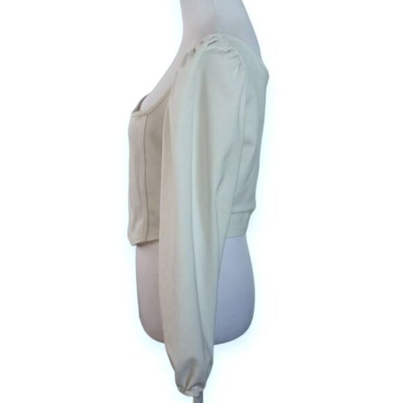 PRETTY LITTLE THING IVORY CROP TOP SZ.10 EUC. - Picture 4 of 8